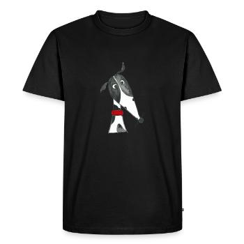Greyhound black and white slicked - Men's Premium Organic T-Shirt - black - Front - Nico (187cm)