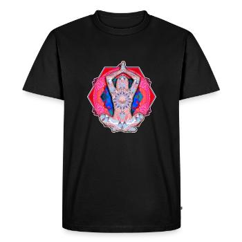 Yoga Patterns Red And Blue - Men's Premium Organic T-Shirt - black - Front - Nico (187cm)