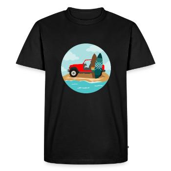Surf jeep vague et cadeau surfeur surfeur - T-shirt Premium bio Homme - noir - Devant - Nico (187cm)