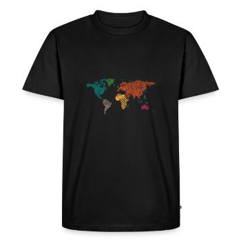 Voyageur carte du monde Voyage Voyage Idée cadeau - T-shirt Premium bio Homme - noir - Devant - Nico (187cm)