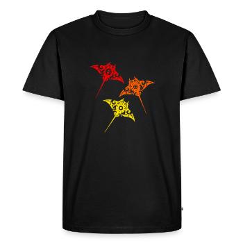 Maori Batoidea Stingray Manta Family Tribal - Men's Premium Organic T-Shirt - black - Front - Nico (187cm)