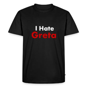 Hate Greta - T-shirt Premium bio Homme - noir - Devant - Nico (187cm)