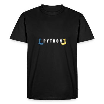 Python developer programmer coder gift idea - Men's Premium Organic T-Shirt - black - Front - Nico (187cm)