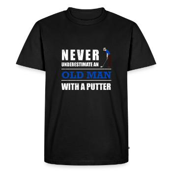 Golf Ne sous-estimez jamais un vieil homme avec un putter - T-shirt Premium bio Homme - noir - Devant - Nico (187cm)