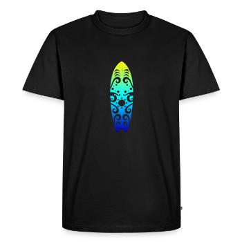 Maori Surfboard soleil ondes Tribal Tattoo Gift - T-shirt Premium bio Homme - noir - Devant - Nico (187cm)