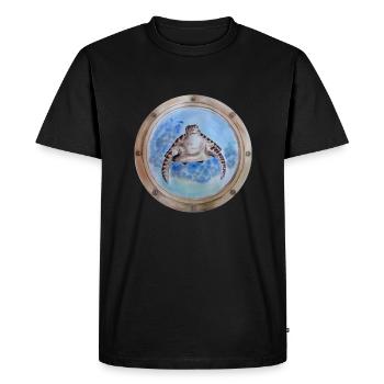 tortue hublot - T-shirt Premium bio Homme - noir - Devant - Nico (187cm)