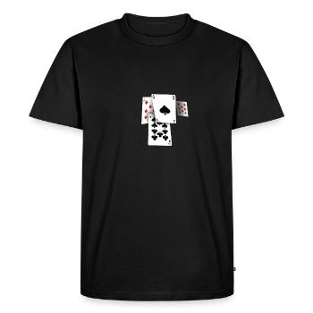 Cartes à jouer et jeu de cartes - T-shirt Premium bio Homme - noir - Devant - Nico (187cm)