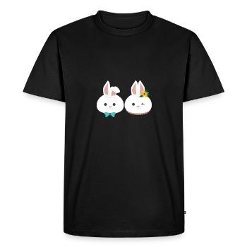 Lapin Mme Hare et M. Hare idée cadeau - T-shirt Premium bio Homme - noir - Devant - Nico (187cm)