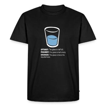 Optimist pessimist engineer - Men's Premium Organic T-Shirt - black - Front - Nico (187cm)