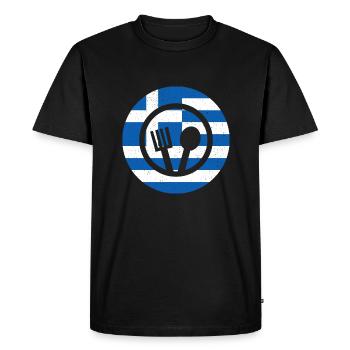 Cuisine grecque - T-shirt Premium bio Homme - noir - Devant - Nico (187cm)