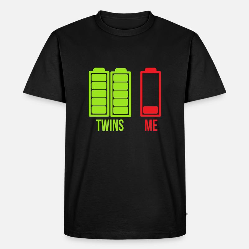 Twins And Me Geschenkidee - Männer Premium Bio T-Shirt - Schwarz