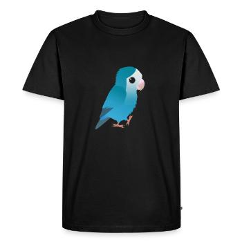 Cute blue lovebird - Men's Premium Organic T-Shirt - black - Front - Nico (187cm)