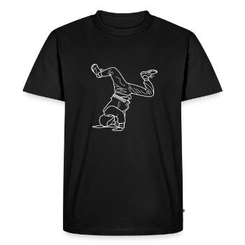bboy breakdance Elbow Freeze white - Men's Premium Organic T-Shirt - black - Front - Nico (187cm)