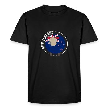 Ovins néo-zélandais Pavillon Cadeau - T-shirt Premium bio Homme - noir - Devant - Nico (187cm)