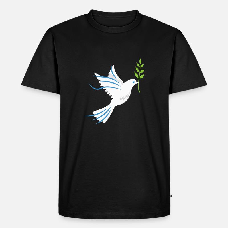 Friedenstaube Symbol der Freundschaft Geschenkidee - Männer Premium Bio T-Shirt - Schwarz