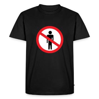 Panneau d'arrêt arrêter les gens idée cadeau drôle - T-shirt Premium bio Homme - noir - Devant - Nico (187cm)