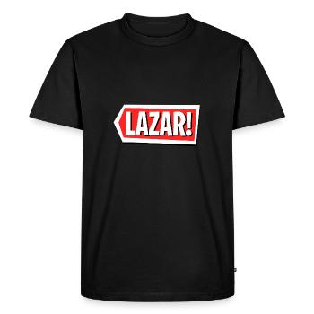 Logo Lazar - T-shirt Premium bio Homme - noir - Devant - Nico (187cm)