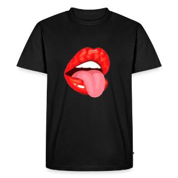 lèvres - T-shirt Premium bio Homme - noir - Devant - Nico (187cm)
