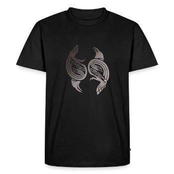 Huginn and Muninn Odin's Raven Vikings gift - Men's Premium Organic T-Shirt - black - Front - Nico (187cm)