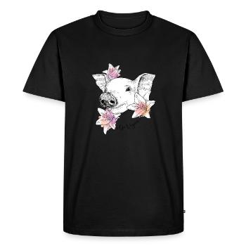 Go vegan - Men's Premium Organic T-Shirt - black - Front - Nico (187cm)