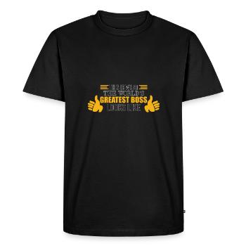 Office humor World's Greatest Boss Funny gift - Men's Premium Organic T-Shirt - black - Front - Nico (187cm)