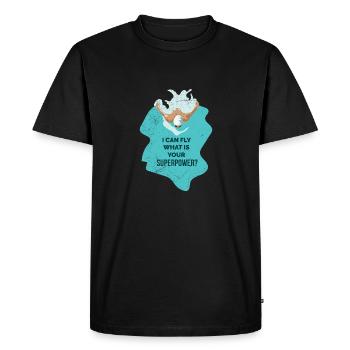 Natation je peux voler quelle est votre superpuissance - T-shirt Premium bio Homme - noir - Devant - Nico (187cm)