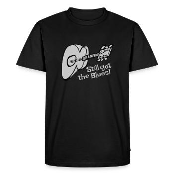 Toujours le blues! - T-shirt Premium bio Homme - noir - Devant - Nico (187cm)