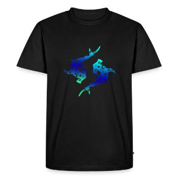 Maori hammerhead shark tribal tattoo gift idea - Men's Premium Organic T-Shirt - black - Front - Nico (187cm)