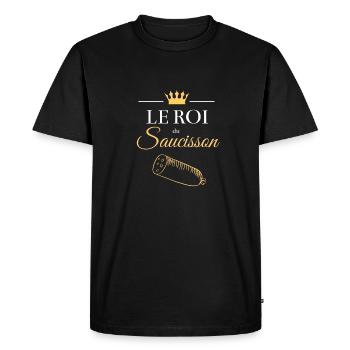 Le roi du saucisson cadeau t-shirt humour - T-shirt Premium bio Homme - noir - Devant - Nico (187cm)