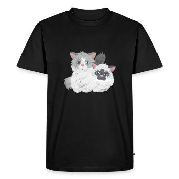 Couple de chat Ragdoll, idée cadeau amoureux des chats - T-shirt Premium bio Homme - noir - Devant - Nico (187cm)