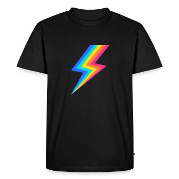 Rainbow Lightning - T-shirt Premium bio Homme - noir - Devant - Nico (187cm)