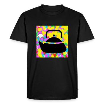 Bouilloire Bouilloire Pop Couleur Tie Dye Fond Funky - T-shirt Premium bio Homme - noir - Devant - Nico (187cm)