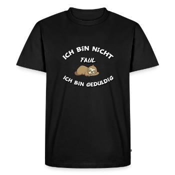 I'm not lazy I'm patient - Men's Premium Organic T-Shirt - black - Front - Nico (187cm)