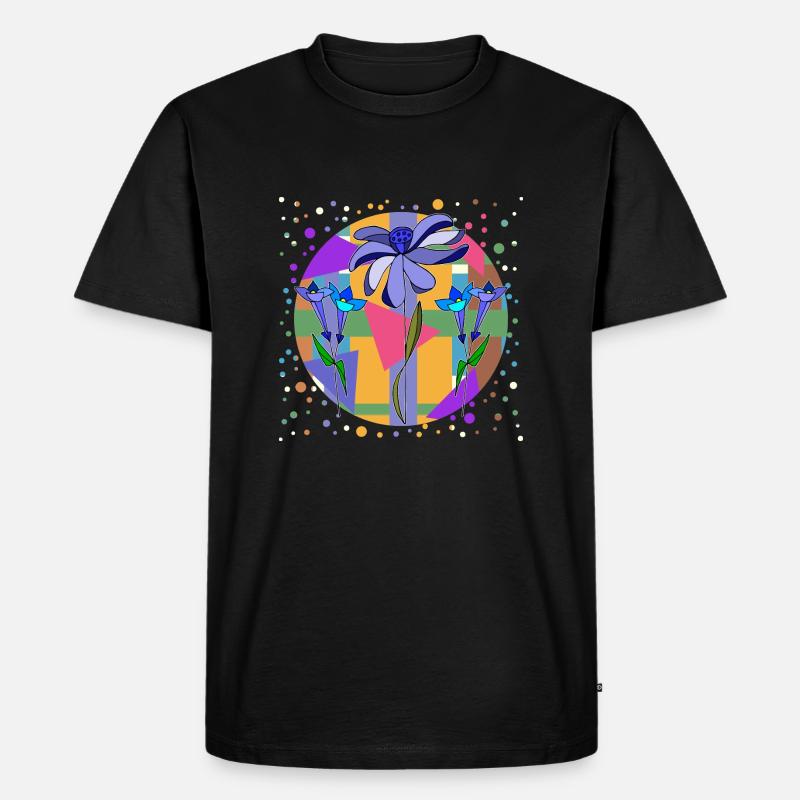 Blumen - Männer Premium Bio T-Shirt - Schwarz