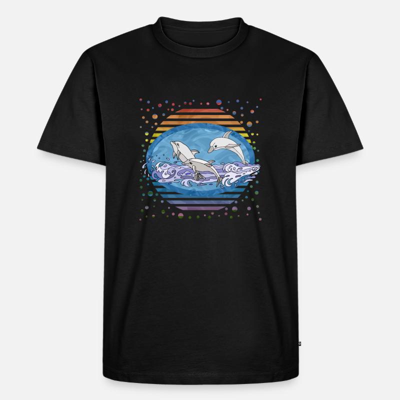 Delfine - Männer Premium Bio T-Shirt - Schwarz