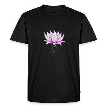Lotus Couronne - T-shirt Premium bio Homme - noir - Devant - Nico (187cm)