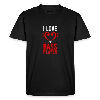 Musique I Love The Bass Player Bass Clef Hearts Gift - T-shirt Premium bio Homme - noir - Devant - Nico (187cm)