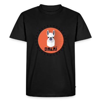 Dalai Lama, humor drawing Zen lama - Men's Premium Organic T-Shirt - black - Front - Nico (187cm)