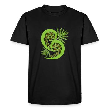 Cadeau de tatouage polynésien Fern Koru de Nouvelle-Zélande - T-shirt Premium bio Homme - noir - Devant - Nico (187cm)