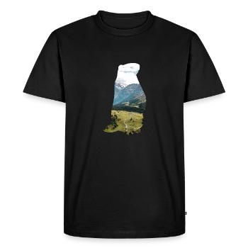 Double exposure animals alpine marmot gift - Men's Premium Organic T-Shirt - black - Front - Nico (187cm)