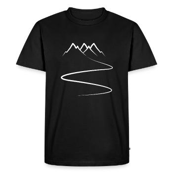Mountains - path - skiing - hiking - trail - curves - Men's Premium Organic T-Shirt - black - Front - Nico (187cm)