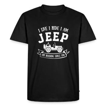Jeep Life - Men's Premium Organic T-Shirt - black - Front - Nico (187cm)