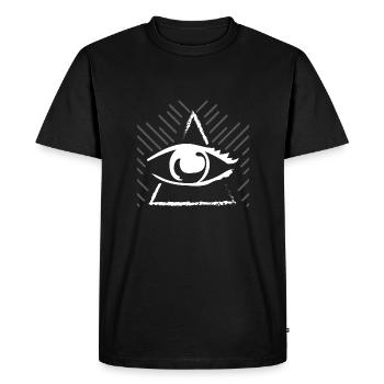 Symbole oeil de la providence oeil de Dieu idée cadeau - T-shirt Premium bio Homme - noir - Devant - Nico (187cm)