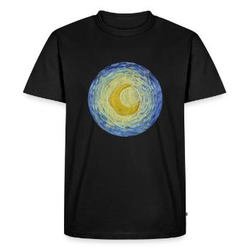 Lune Vincent van Gogh Starry Night Starry Night - T-shirt Premium bio Homme - noir - Devant - Nico (187cm)
