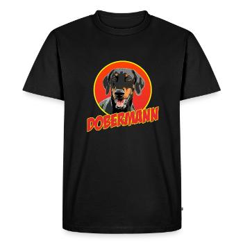 Doberman Pinscher - Men's Premium Organic T-Shirt - black - Front - Nico (187cm)
