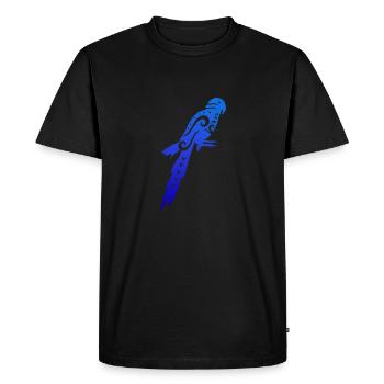 Maori Blue Macow Perroquet Tribal Tattoo Cadeau - T-shirt Premium bio Homme - noir - Devant - Nico (187cm)