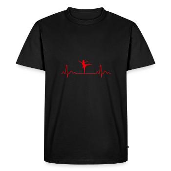 Heartbeat Baton Twirling Idée cadeau drôle - T-shirt Premium bio Homme - noir - Devant - Nico (187cm)