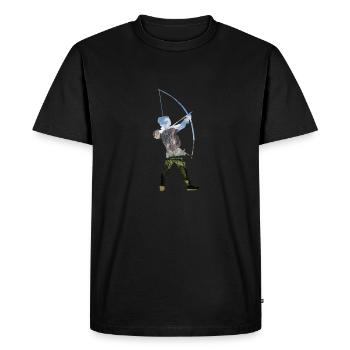 Idée cadeau de tir à l'arc à double exposition - T-shirt Premium bio Homme - noir - Devant - Nico (187cm)