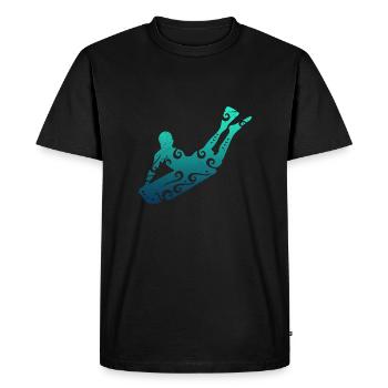 Tatouage tribal polynésien de surfeur de bodyboard maori - T-shirt Premium bio Homme - noir - Devant - Nico (187cm)