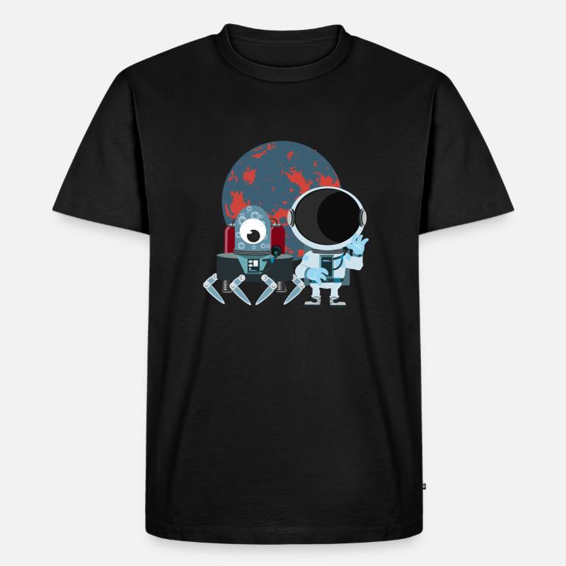 Raumfahrt mit Astronaut - Männer Premium Bio T-Shirt - Schwarz